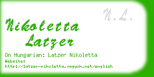 nikoletta latzer business card